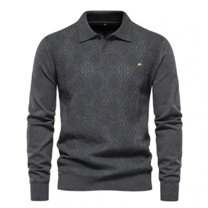Xavier Polo mit langen Ärmeln-Grau-S-Chaps Herrenmode