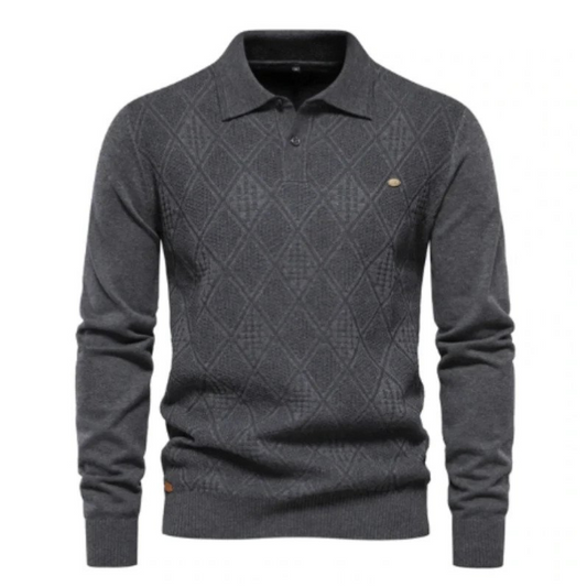 Xavier Polo mit langen Ärmeln-Grau-S-Chaps Herrenmode