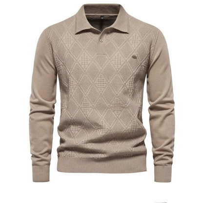 Xavier Polo mit langen Ärmeln-Khaki-S-Chaps Herrenmode
