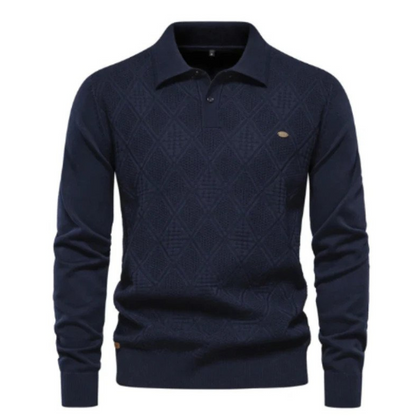 Xavier Polo mit langen Ärmeln-Marineblau-S-Chaps Herrenmode