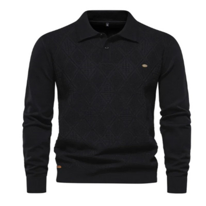 Xavier Polo mit langen Ärmeln-Schwarz-S-Chaps Herrenmode