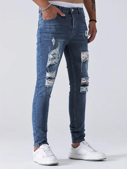 Zayden Zerrissene Jeans | Trendige Slim Fit Jeans für Männer-Chaps Herrenmode