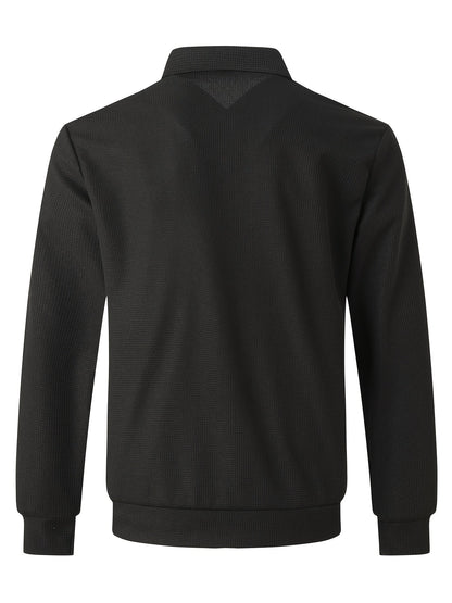 Zip Cardigan – Herren-Sweatshirtjacke mit Umlegekragen und durchgehendem Reißverschluss-Chaps Herrenmode