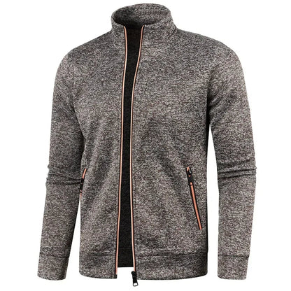 Zip Cardigan | Langarm | Atmungsaktiv | Reißverschlussjacke | Herrenbekleidung-Kaffee-S-Chaps Herrenmode