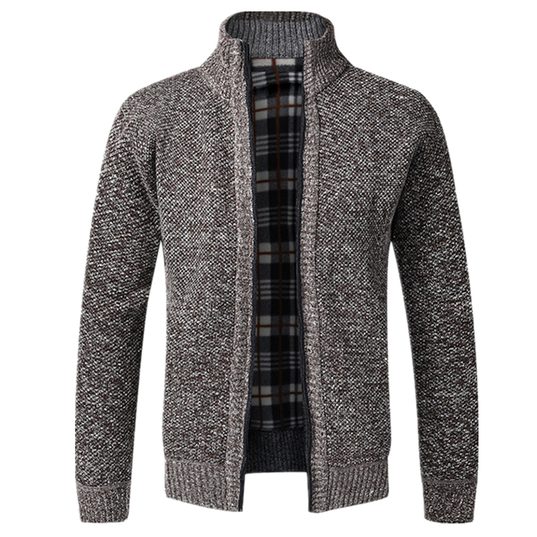 Zip-Up Strickjacke | Full Zip | Langarm | Strickjacke | Herrenbekleidung-Kaffee-XS-Chaps Herrenmode
