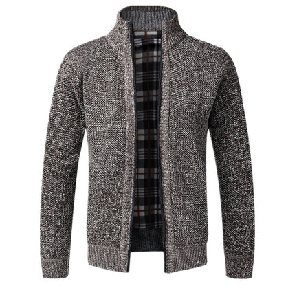 Zip-Up Strickjacke | Full Zip | Langarm | Strickjacke | Herrenbekleidung-Kaffee-XS-Chaps Herrenmode