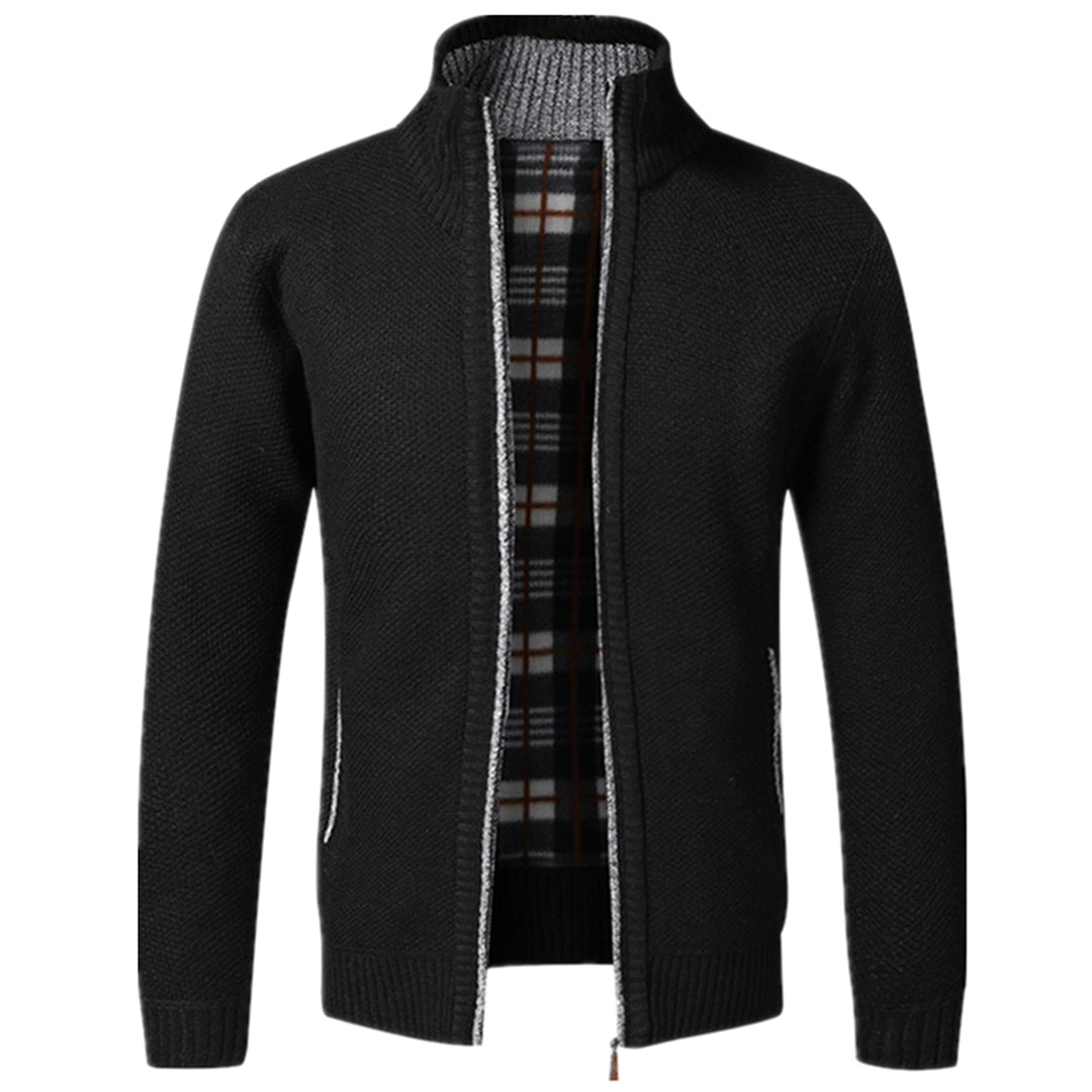 Zip-Up Strickjacke | Full Zip | Langarm | Strickjacke | Herrenbekleidung-Schwarz-XS-Chaps Herrenmode