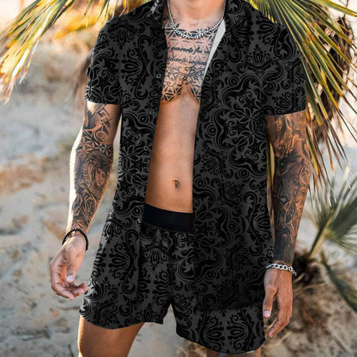 Zweiteiler – mit Knöpfen – Kurzarm – Hemd und Shorts – Sommerkleidung für Herren-Chaps Herrenmode