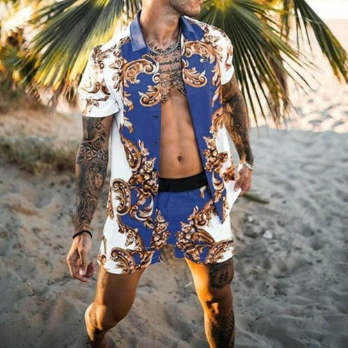 Zweiteiler – mit Knöpfen – Kurzarm – Hemd und Shorts – Sommerkleidung für Herren-Chaps Herrenmode