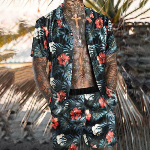 Zweiteiler – mit Knöpfen – Kurzarm – Hemd und Shorts – Sommerkleidung für Herren-MULTI-M-Chaps Herrenmode