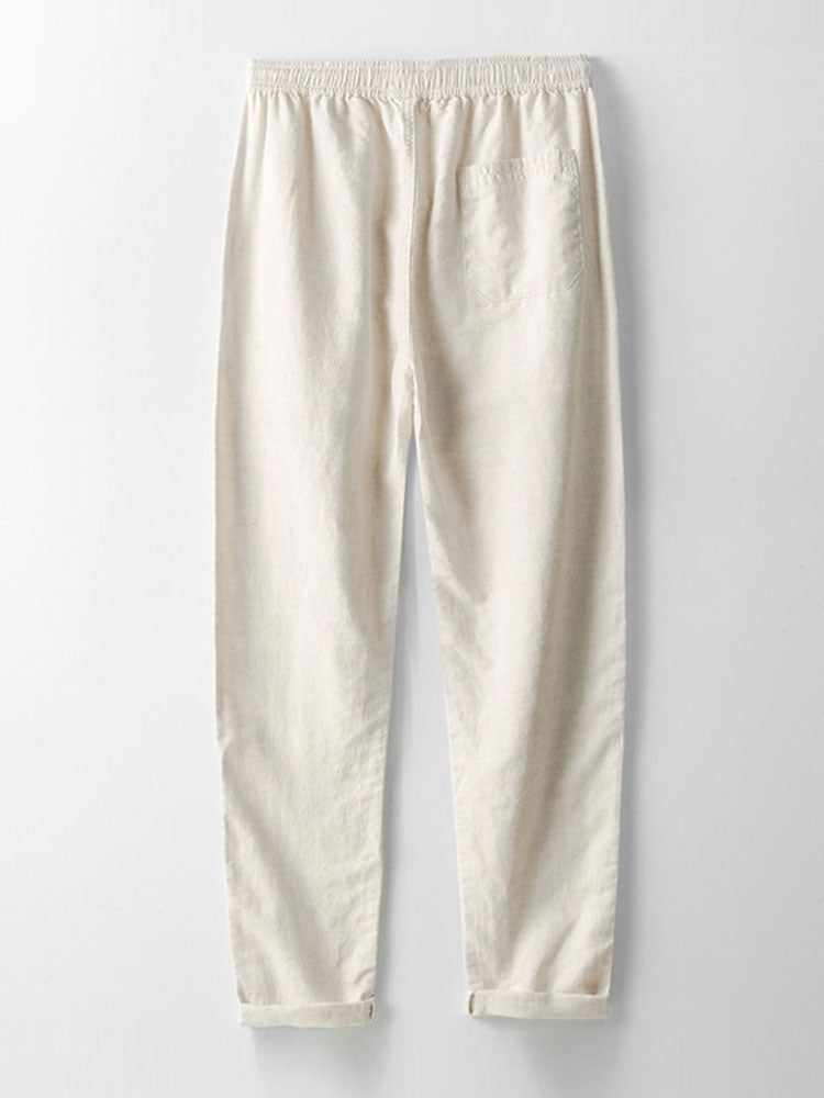 Zweiteiliges Set | Kurzarm | Leinen | Hemd- und Hosenset | Sommerkleidung für Männer-Chaps Herrenmode