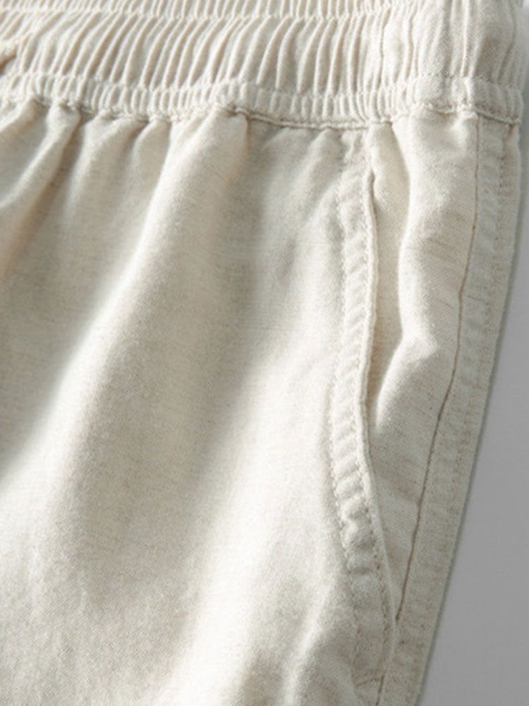 Zweiteiliges Set | Kurzarm | Leinen | Hemd- und Hosenset | Sommerkleidung für Männer-Chaps Herrenmode