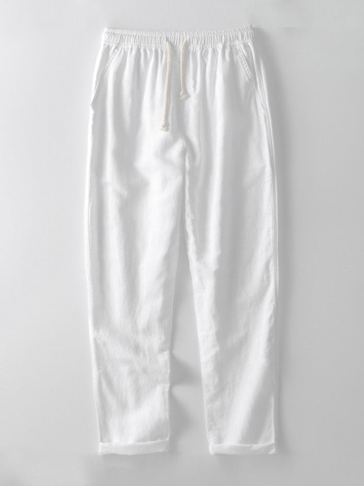 Zweiteiliges Set | Kurzarm | Leinen | Hemd- und Hosenset | Sommerkleidung für Männer-Chaps Herrenmode