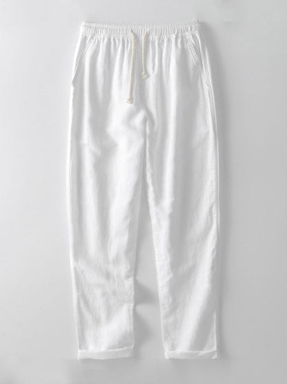 Zweiteiliges Set | Kurzarm | Leinen | Hemd- und Hosenset | Sommerkleidung für Männer-Chaps Herrenmode