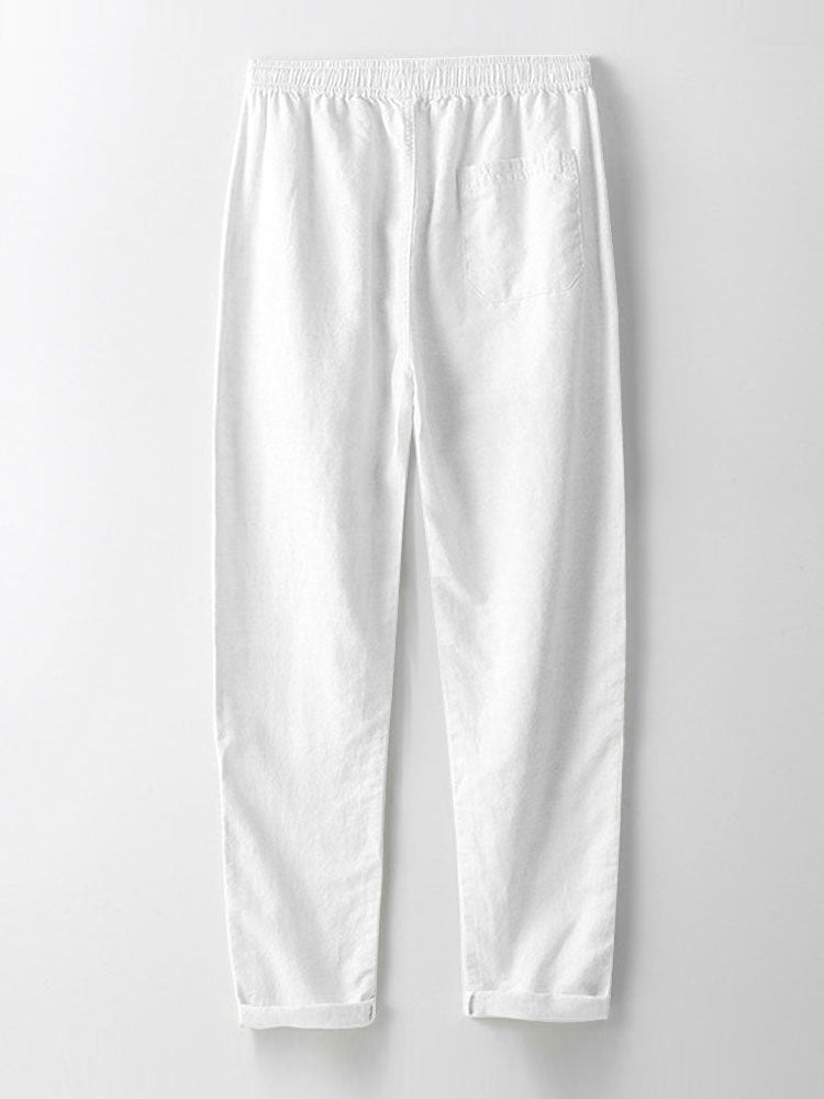 Zweiteiliges Set | Kurzarm | Leinen | Hemd- und Hosenset | Sommerkleidung für Männer-Chaps Herrenmode