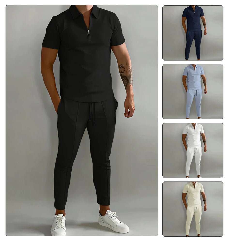Zweiteiliges Set - Kurzarm - Poloshirt - Co-Ord Set - Herrenbekleidung-Chaps Herrenmode