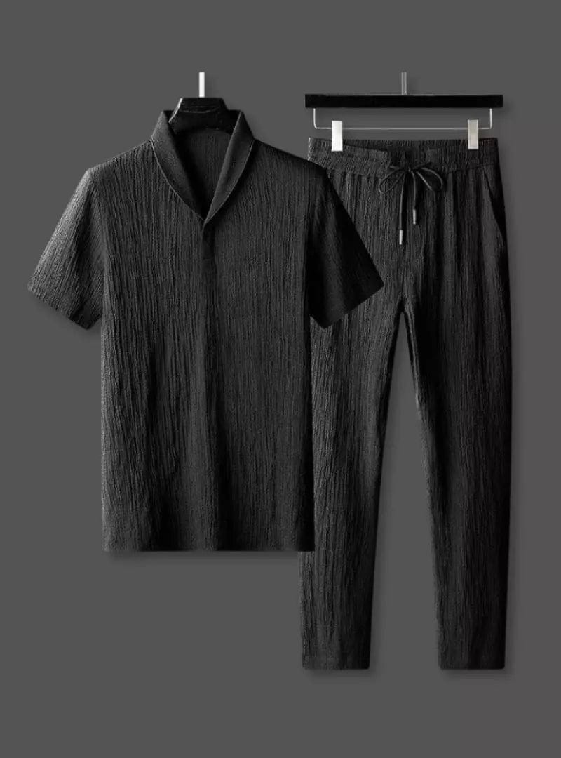 Zweiteiliges Set - Kurzarmhemd und Hose für Männer für den Sommer-Chaps Herrenmode