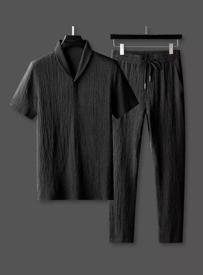 Zweiteiliges Set - Kurzarmhemd und Hose für Männer für den Sommer-Chaps Herrenmode
