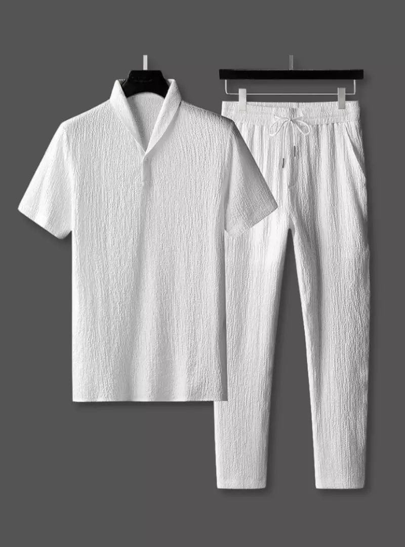 Zweiteiliges Set - Kurzarmhemd und Hose für Männer für den Sommer-Chaps Herrenmode