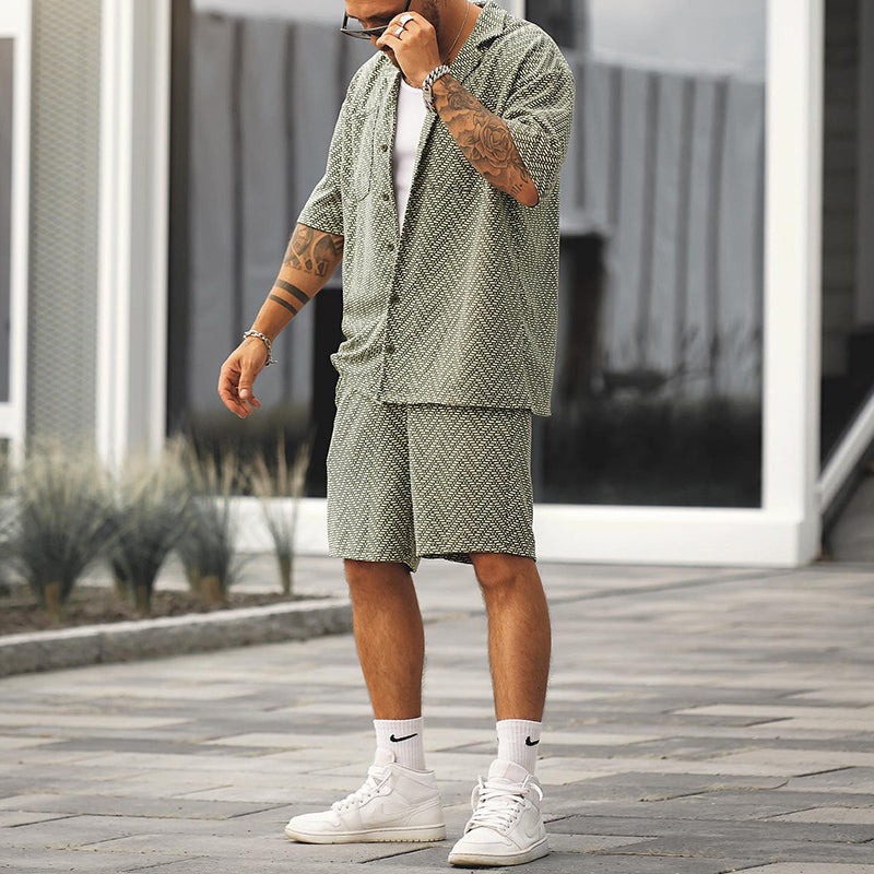 Zweiteiliges Set – Kurzarmhemd und Shorts für Herren für den Sommer-Chaps Herrenmode