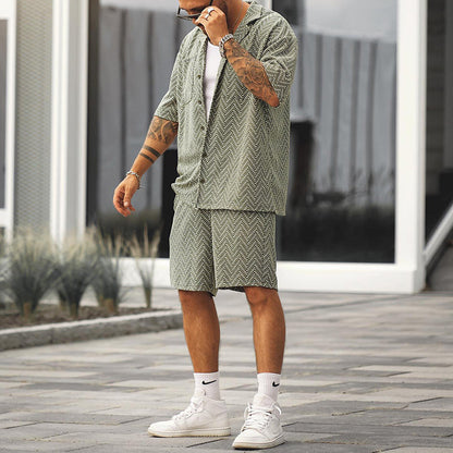Zweiteiliges Set – Kurzarmhemd und Shorts für Herren für den Sommer-Chaps Herrenmode