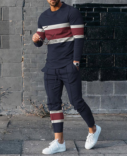Zweiteiliges Set | Langarm | Kordelzug | Kombi-Set | Jogginganzug-Sets für Herren-XS-Chaps Herrenmode